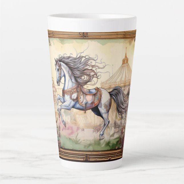 Tasse Latte Cheval carrousel au parc des expositions (Devant)