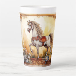 Tasse Latte Cheval de carrousel blanc