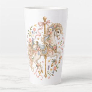 Tasse Latte Cheval de carrousel élégant Conte de fées français