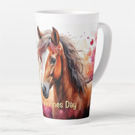 Tasse Latte Cheval de la Saint Valentin
