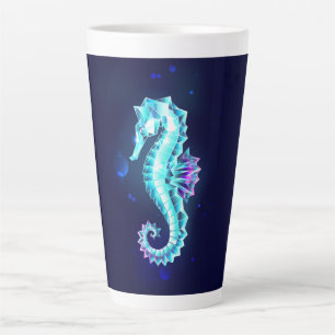 Tasse Latte Cheval de mer de glace cristal sur Arrière - plan