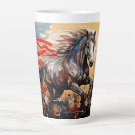 Tasse Latte Cheval patriotique