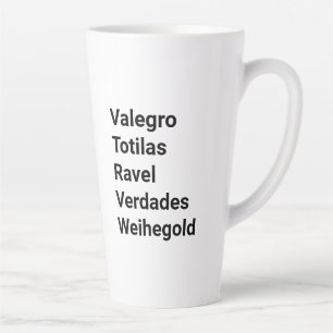 Tasse Latte Chevaux de dressage célèbres noms équestre