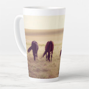 Tasse Latte Chevaux en pâture