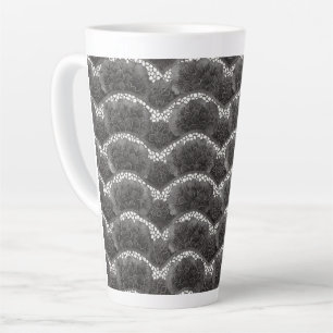 Tasse Latte Chic Floral Blanc Noir