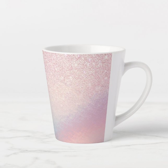 Tasse Latte Chic Parties scintillant rose Iridescente Dégradé  (Droite)