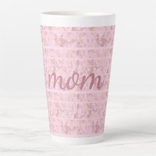 Tasse Latte Chic rose rayures Monogramme