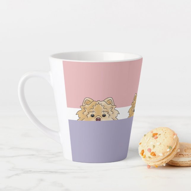 Tasse Latte Chien de Poméranie | (En situation)