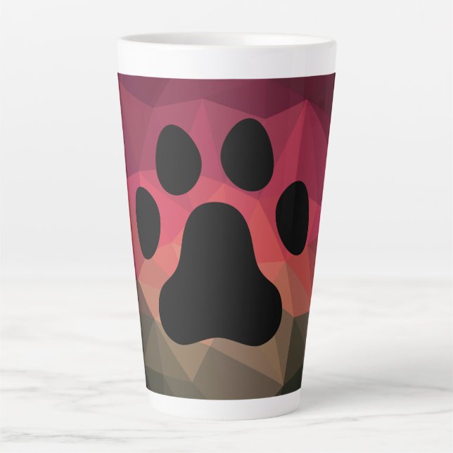 Tasse Latte Chien patte, empreinte animale, pied de chat (Devant)