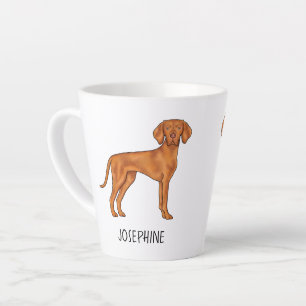 Tasse Latte Chien Pointer Mignon Vizsla Hongrois Avec Nom Pers