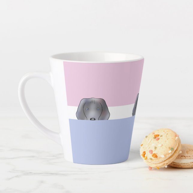Tasse Latte Chien Weimaraner "Peek a Boo" | (En situation)