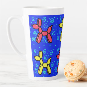 Tasse Latte Chiens de ballon avec Pois et perruques