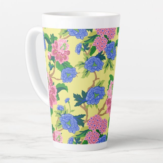 Tasse Latte Chinoiserie Preppy Floral (Angle gauche)