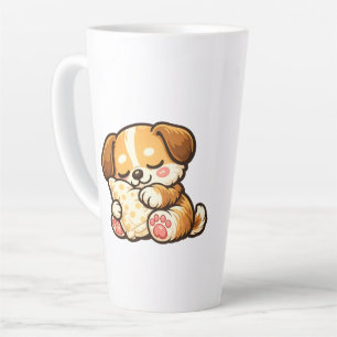 Tasse Latte Chiot endormi mignon avec oreiller
