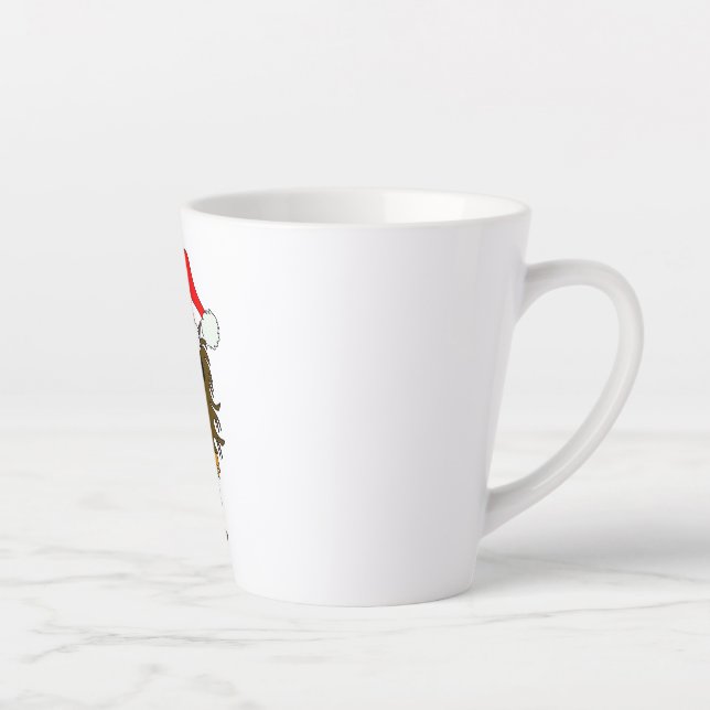 Tasse Latte Chou Dachshund Chien Noël Père Noël Chapeau (Droite)