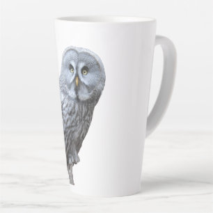 Tasse Latte Chouette grise