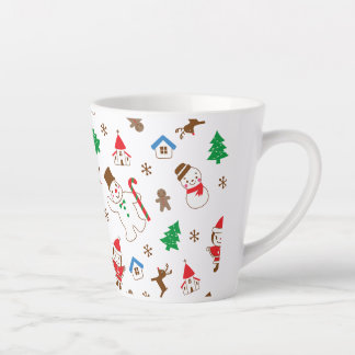 Tasse Latte Christmas pattern icon santa tree happy gift