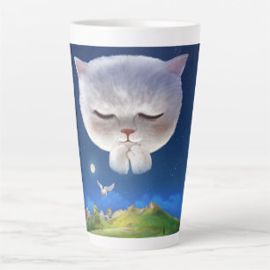 Tasse Latte Ciel nocturne avec chat