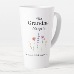Tasse Latte Cinq petits-enfants Personnalisés