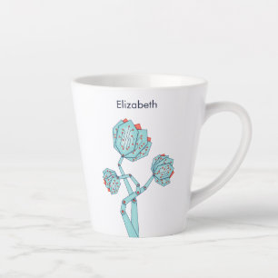 Tasse Latte Circuit Board Fleurs mécaniques Geek Nom de la fil