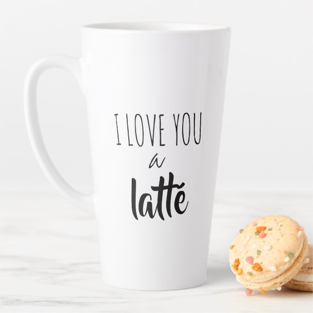 Tasse Latte Citation Amusante Je T'Aime A Lattë (En situation)