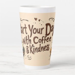 Tasse Latte Citation Commencez Votre Journée avec du Café & de