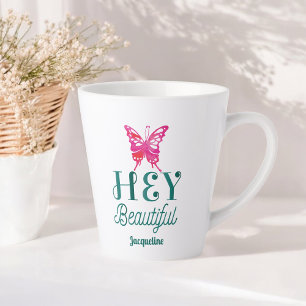 Tasse Latte Citation de beauté inspirationnelle Hey Beautity