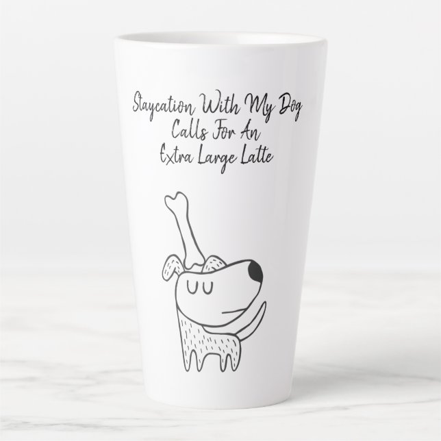 Tasse Latte Citation de chien drôle (Devant)