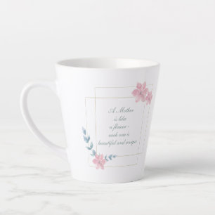 Tasse Latte Citation de la belle mère géométrique florale