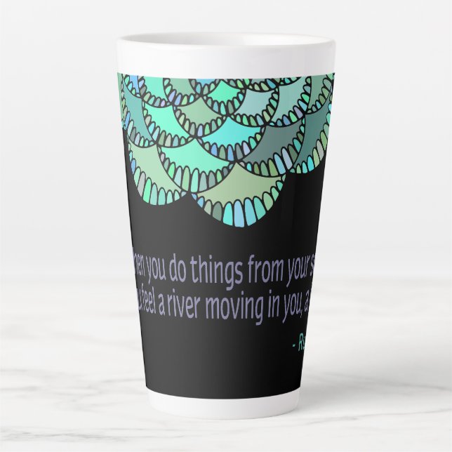 Tasse Latte Citation De La Rivière Rumi (Devant)