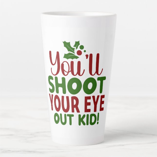 Tasse Latte Citation de Noël amusante (Devant)