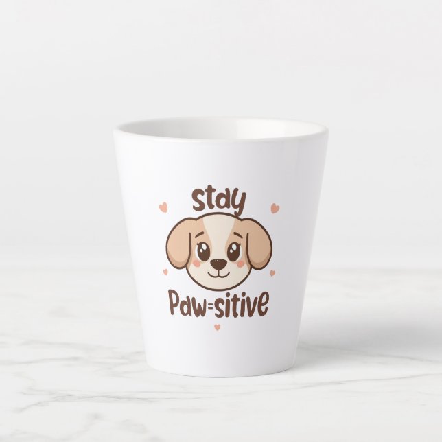 Tasse Latte Citation d'optimiste amateur de chien adorable (Devant)