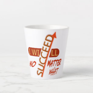 Tasse Latte Citation Motivante Je Réussirai Quoi Qu'il En Soit