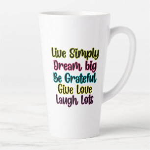 Tasse Latte Citation Motivante Vivre Simplement Rêver Donner A
