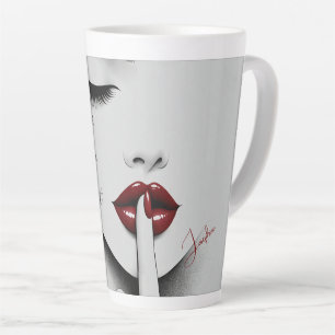 Tasse Latte Citation Sassy Personnalisée Rouge Lèvres Beauté G