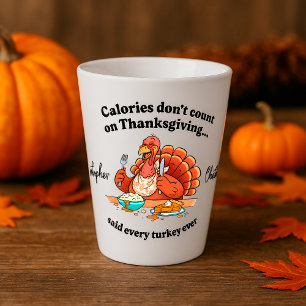 Tasse Latte Citation turque de Thanksgiving personnalisée