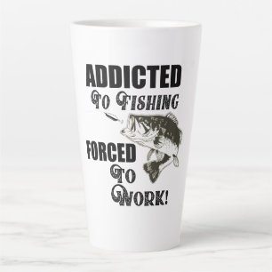 Tasse Latte Citations de pêche amusantes Travailler Bass à g