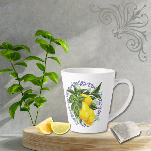 Tasse Latte Citron et toile bleue Filigree Pays Cuisine frança