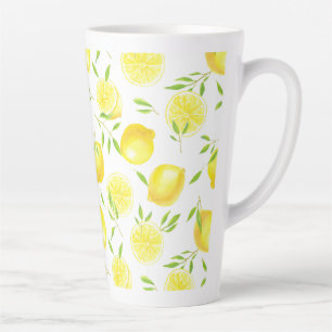 Tasse Latte Citrons et feuilles
