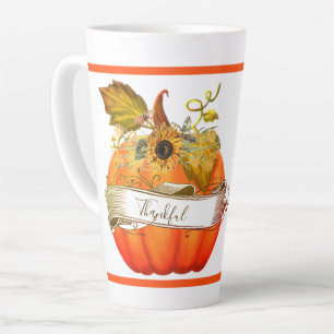 Tasse Latte Citrouille d'automne personnalisable