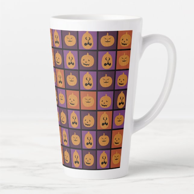 Tasse Latte Citrouilles d'Halloween (Droite)