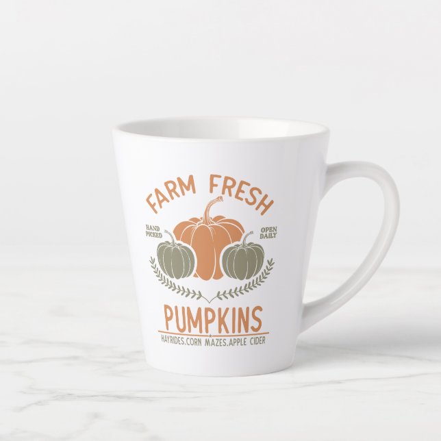 Tasse Latte Citrouilles frais de ferme | Main saisie (Droite)