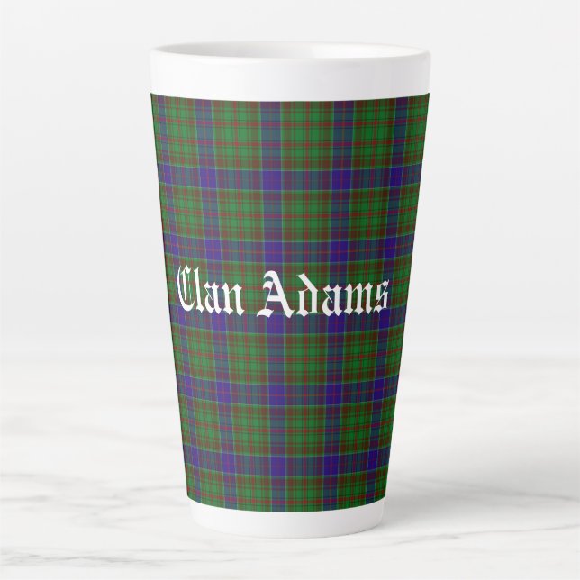 Tasse Latte Clan écossais Adams Tartan (Devant)