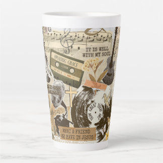 Tasse Latte Classic Christian Hymns Songs Music Collage