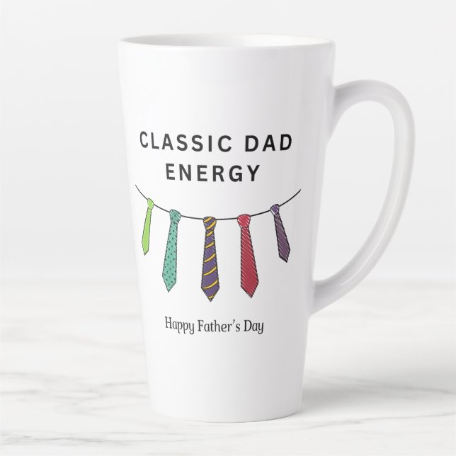Tasse Latte Classique papa Fête des pères d'énergie (Droite)