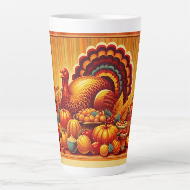 Tasse Latte classique/vintage Thanksgiving Turquie (Devant)
