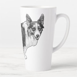 Tasse Latte Clin d'œil de vacances Corgi Prism