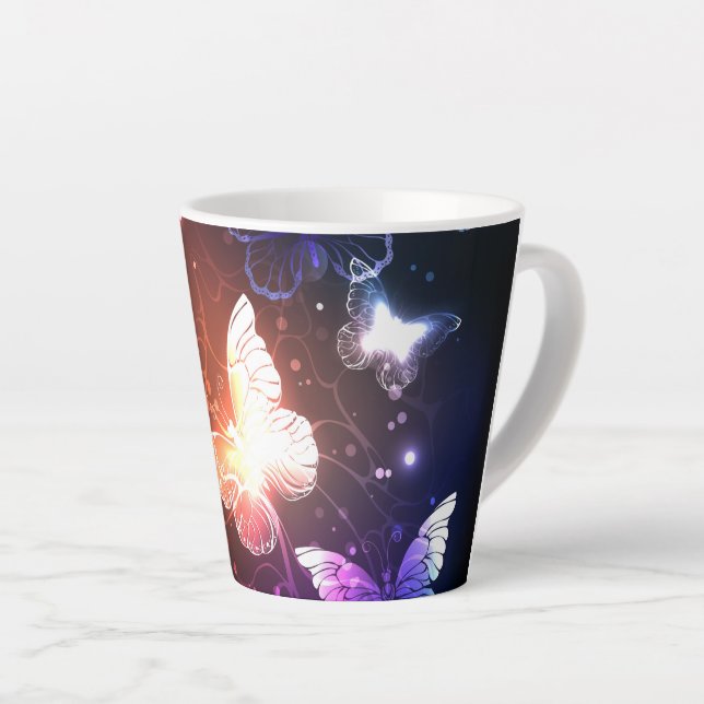 Tasse Latte Clowing Night Butterflies (Angle droit)