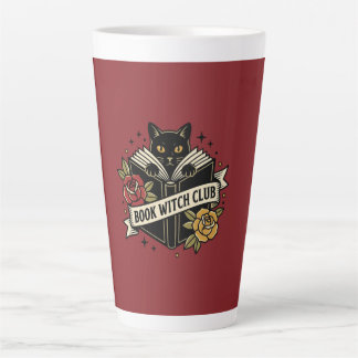 Tasse Latte Club de sorcière de livre Chat Logo