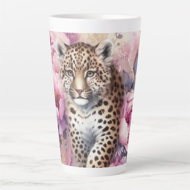 Tasse Latte Club Leopard & Roses (Devant)